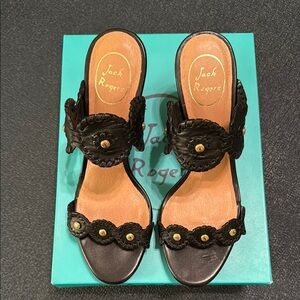 Jack Rogers Black Women's Wedge Sandals